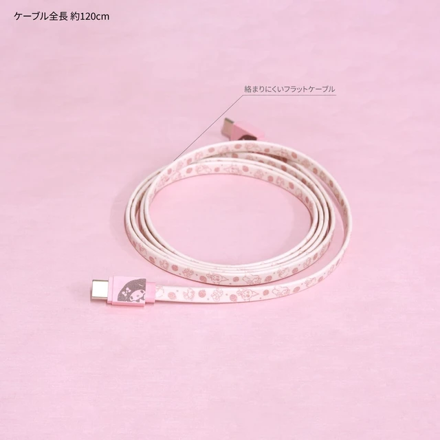 Alt view image 2 of 6 - (Gourmandise) Gourmandies Sanrio Characters PD60W Compatible USB 2.0 Type-C Cable, My Melody SANG-396MM