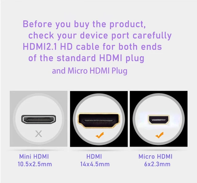 Alt view image 3 of 7 - 30ft 8K Fiber Optic HDMI Cable, Micro HDMI to HDMI 2.1, Detachable