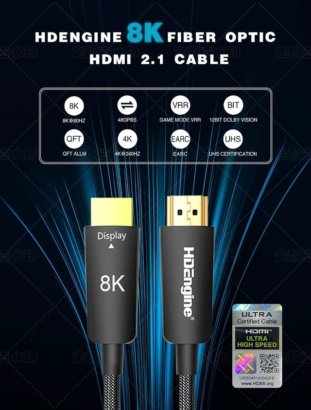 Main image of Fiber Optic HDMI 2.1 Cable 8K@60Hz 4K@120Hz 48Gbps