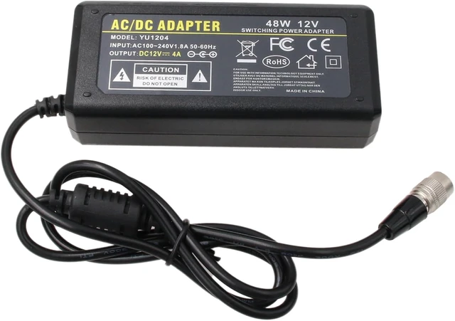 Alt view image 3 of 5 - Hirose 4 Pin Power Supply Adapter for Sound Devices MixPre-10II 788T 744T 702 688 633, Zoom F8 F8n Pro, ZAXCOM Nova Deva24, Wisycom Mixer Recorder, 12V 4A 48W