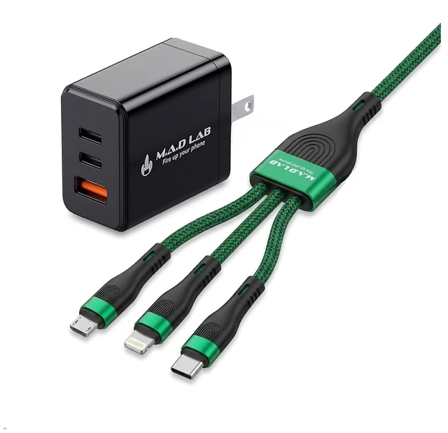 Main image of M.A.D LAB 65W USB C Charger with USB C Multi Charging Cable, 3-in-1 GaN,