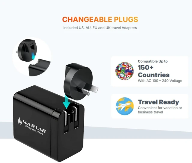 Alt view image 3 of 7 - M.A.D LAB 65W USB C Charger with USB C Multi Charging Cable, 3-in-1 GaN,