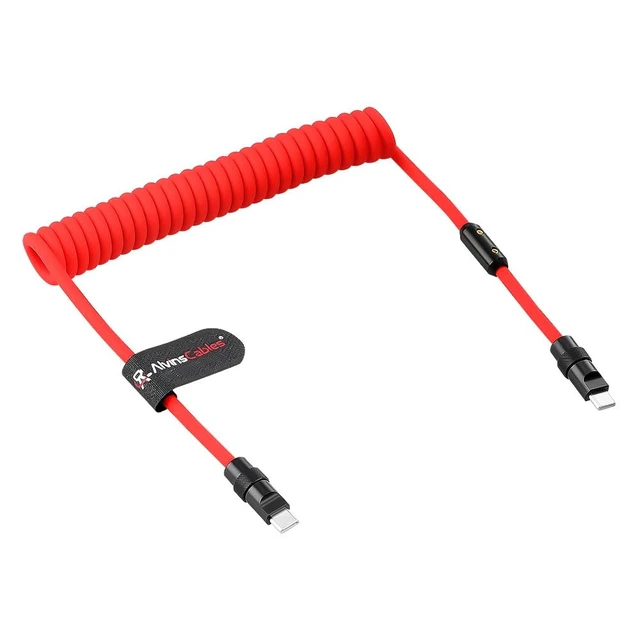 Alt view image 5 of 7 - Alvin's Cables USB-C Cable, Personalized PD Fast Charging Cord with Data Transfer for iPhone, iPad, Android, Laser Engraving Custom Text,Logo Ultra-Soft Coiled Cable, Red