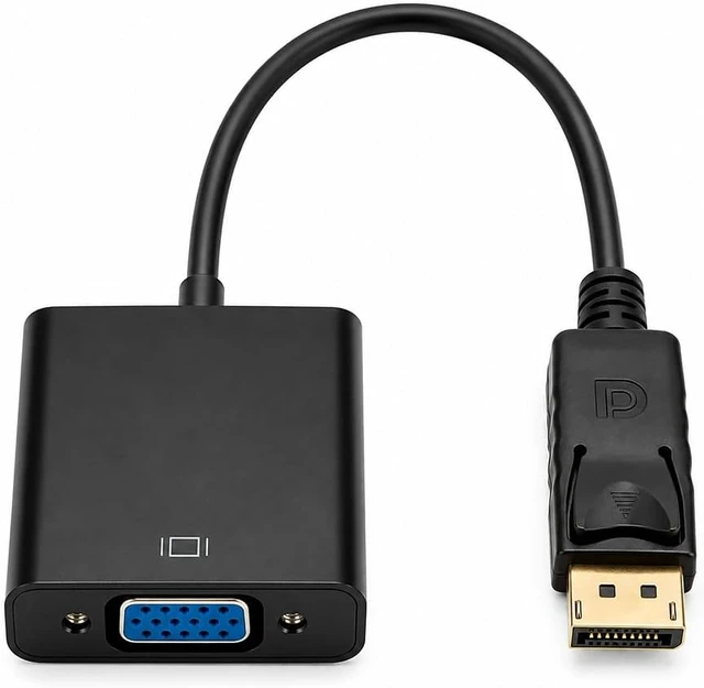 Alt view image 3 of 5 - DisplayPort DP Male to VGA Female Adapter Display Port Cable Converter