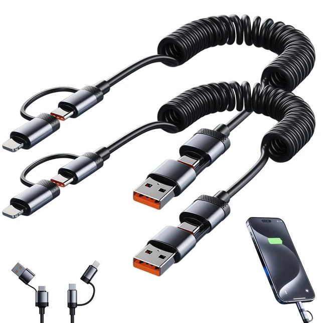 Main image of Car Carplay Cable for Hyundai Palisade 2019-2025,USB A to Type C Fast Charger Cord,Fast USB Type C Charging Cable,100W Fast Charging Cable,for iPhone Samsung,2 Pack