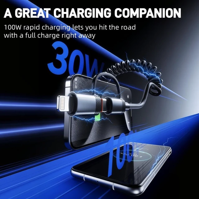 Alt view image 2 of 7 - Car Carplay Cable for Hyundai Palisade 2019-2025,USB A to Type C Fast Charger Cord,Fast USB Type C Charging Cable,100W Fast Charging Cable,for iPhone Samsung,2 Pack