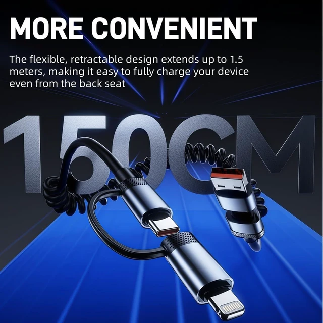 Alt view image 3 of 7 - Car Carplay Cable for Hyundai Palisade 2019-2025,USB A to Type C Fast Charger Cord,Fast USB Type C Charging Cable,100W Fast Charging Cable,for iPhone Samsung,2 Pack
