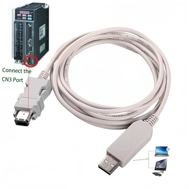 Alt view image 4 of 4 - USB RS232 Serial to SM6P Debugging Cable for ASD-CNUS0A08 ASDA-B2/A2/AB