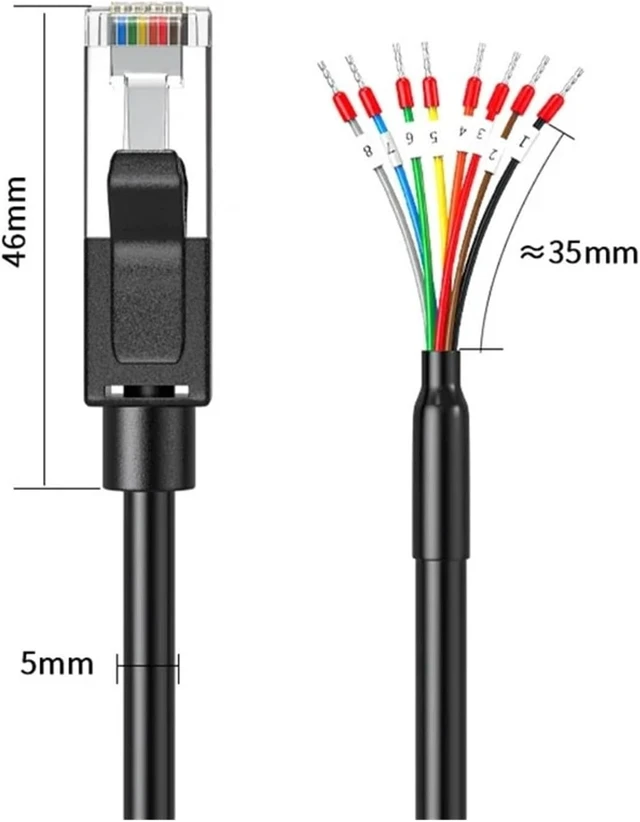 Alt view image 5 of 5 - RJ45 to RS485/232 Terminal Block Cable 8P8C Single Switch