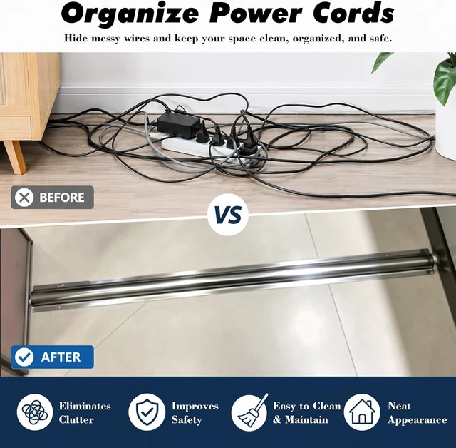 Alt view image 2 of 6 - Cord Covers for Wires On Wall, Cable Channel Protector, 1m/3.3ft