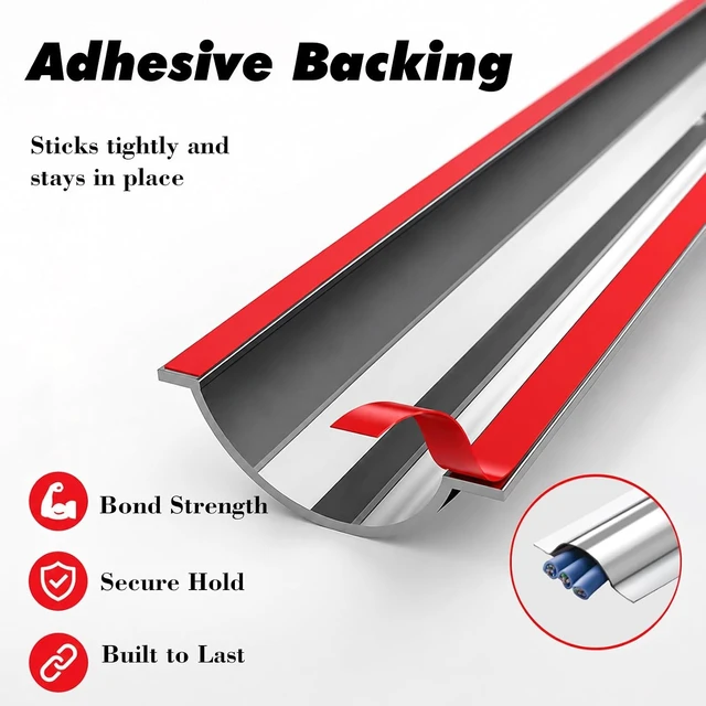 Alt view image 3 of 6 - Cord Covers for Wires On Wall, Cable Channel Protector, 1m/3.3ft