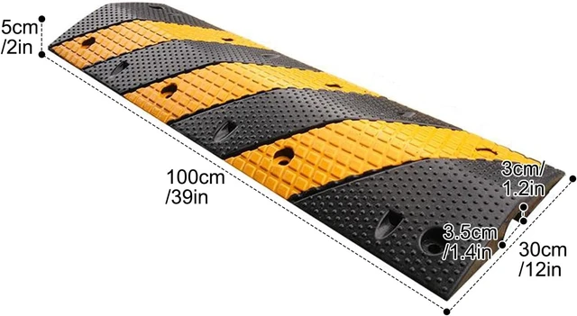 Alt view image 3 of 5 - Heavy-Duty Rubber Driveway Cable Protector, Speed Bump with Bolts, Ideal for Gravel and Driveway Use, Safeguards Hoses and Cables from Damage