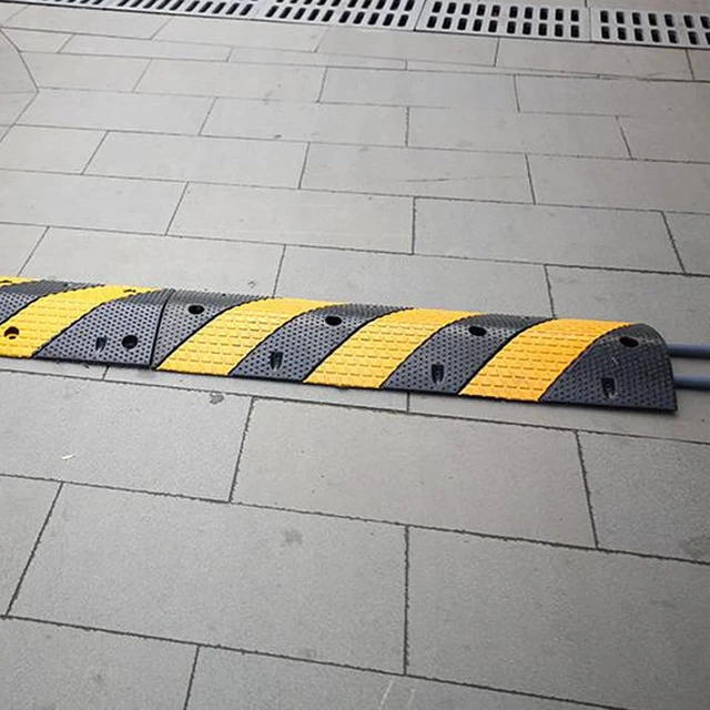 Alt view image 5 of 5 - Heavy-Duty Rubber Driveway Cable Protector, Speed Bump with Bolts, Ideal for Gravel and Driveway Use, Safeguards Hoses and Cables from Damage