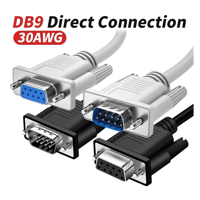 Alt view image 2 of 5 - 30AWG DB9 Male Female Direct Connection Data Cable RS232 Serial Port