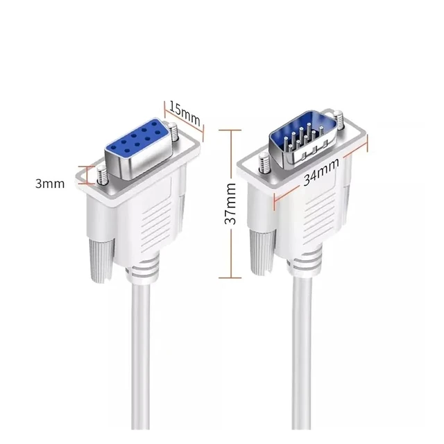 Alt view image 3 of 5 - 30AWG DB9 Male Female Direct Connection Data Cable RS232 Serial Port