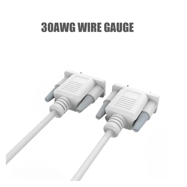 Alt view image 4 of 5 - 30AWG DB9 Male Female Direct Connection Data Cable RS232 Serial Port