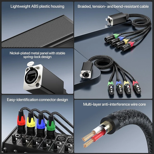 Alt view image 4 of 7 - XLR to RJ45 EtherCON Extender Over EthernetEthercon Cable, Shielded Cat 5e Ethernet Cable Compatible