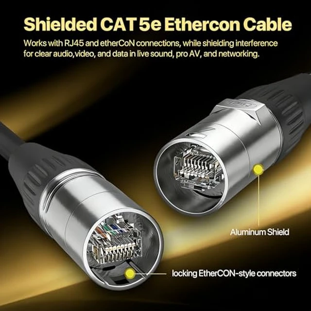 Alt view image 5 of 7 - XLR to RJ45 EtherCON Extender Over EthernetEthercon Cable, Shielded Cat 5e Ethernet Cable Compatible