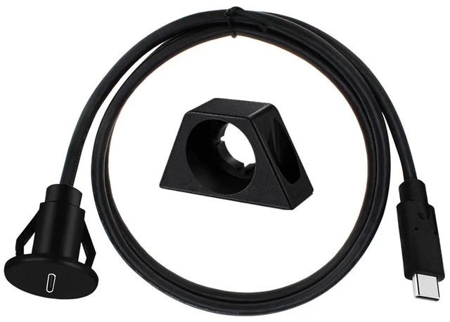 Alt view image 5 of 6 - Type C 3.1 Car Flush Mount Cable USB C Panel Mount Male to Female Extension USB Cable for Car Truck Boat Motorcycle Dashboard