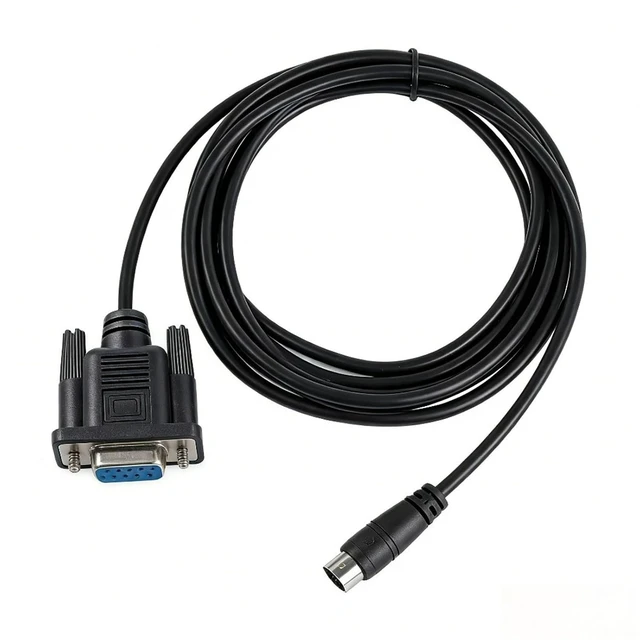 Alt view image 2 of 6 - DB9 Female to Mini Din 8 Pin RS232 Serial Cable Flow Meter Controller PC