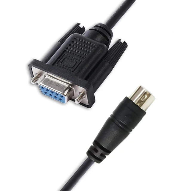 Alt view image 4 of 6 - DB9 Female to Mini Din 8 Pin RS232 Serial Cable Flow Meter Controller PC