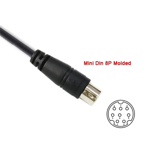 Alt view image 5 of 6 - DB9 Female to Mini Din 8 Pin RS232 Serial Cable Flow Meter Controller PC