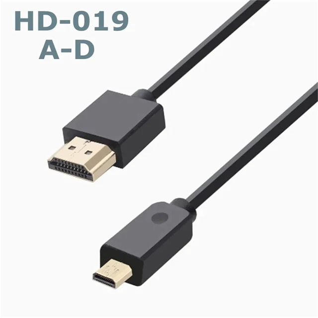 Alt view image 5 of 5 - 30cm-150cm High Speed Micro HDMI-Compatible Male to Male 4K 3D 1080P for Tablet Camcorder OD 3.2mm Ultra Thin Cable
