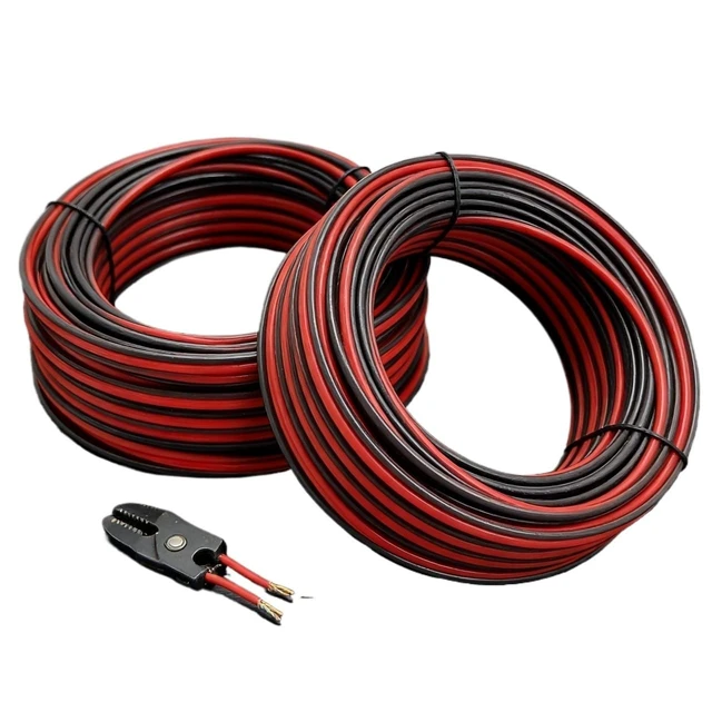 Alt view image 2 of 5 - 2Pin Red Black Parallel Silicone Wire 22/20/18/16/14/12AWG Tinned Automotive Cable(Red,30M_14 AWG)