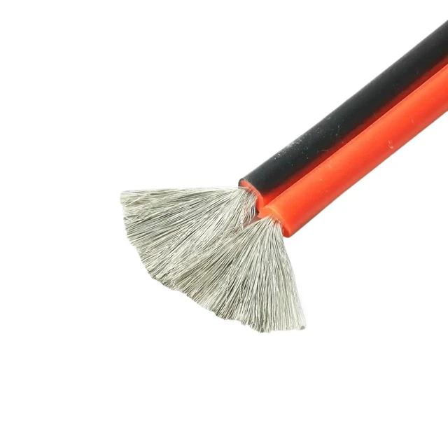 Alt view image 4 of 5 - 2Pin Red Black Parallel Silicone Wire 22/20/18/16/14/12AWG Tinned Automotive Cable(Red,30M_14 AWG)