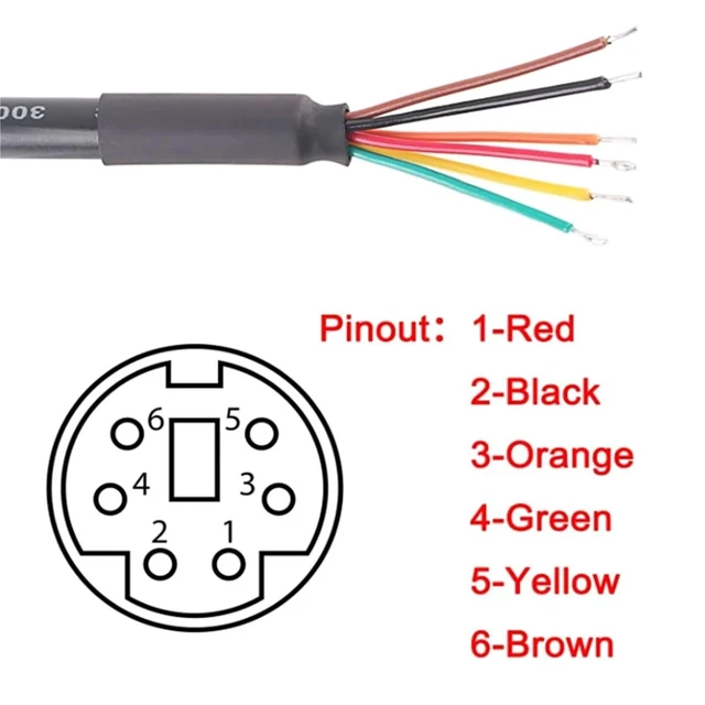 Alt view image 4 of 6 - Mini DIN 6pin MDIN 6P PS/2 Keyboard Mouse Cable Cord 28 AWG Molded S-Video 6 Pin Male Female Cable 90 Degree Angle(0.5m,MW-F)