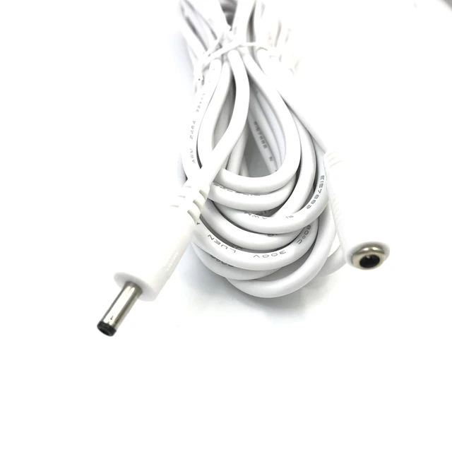Alt view image 3 of 7 - White 5V DC Power Extension Cable DC3.5 * 1.35 Female to Male Power Pord 1m/1.5/3/5m 22AWG