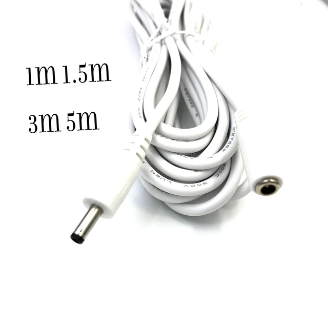 Alt view image 2 of 7 - White 5V DC Power Extension Cable DC3.5 * 1.35 Female to Male Power Pord 1m/1.5/3/5m 22AWG