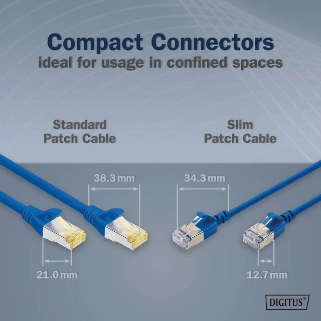 Alt view image 2 of 7 - Digitus LAN cable Cat 6A 3 m 10 pieces Slim F/FTP Blue