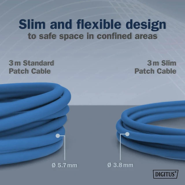 Alt view image 3 of 7 - Digitus LAN cable Cat 6A 3 m 10 pieces Slim F/FTP Blue