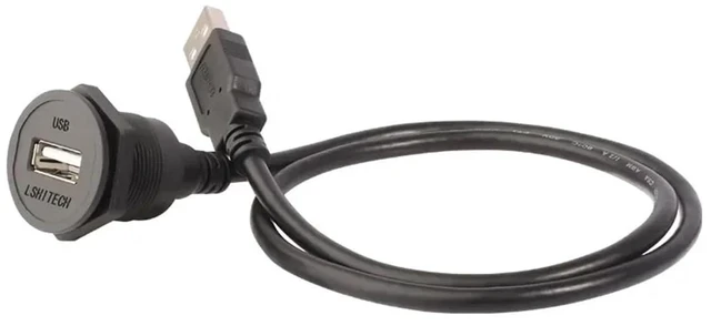 Main image of M22 0.1M 0.3 Meter 5M USB2.0 USB3.0 Extension Cable Adapter Panel Thread Rear Nut Lock USB Data Connector Waterproof Female Socket(0.3m USB2.0,Plastic Nut)