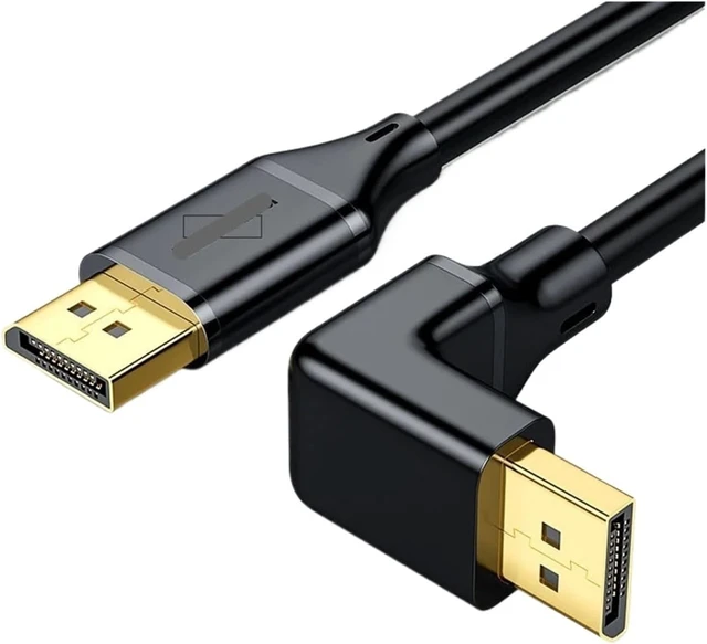 Alt view image 2 of 3 - DisplayPort DP 1.4 Cable .5M 300cm 90 Degree Angled 8K@60Hz 4K@144Hz HDR High Speed 32.4Gbps Display Port Male to Displayport Male(Down Angled,3m)