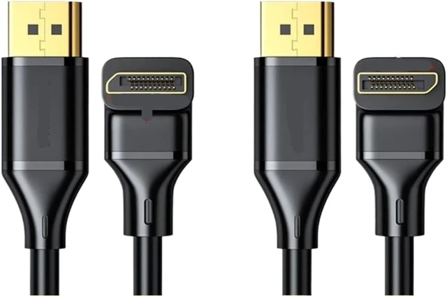 Alt view image 3 of 3 - DisplayPort DP 1.4 Cable .5M 300cm 90 Degree Angled 8K@60Hz 4K@144Hz HDR High Speed 32.4Gbps Display Port Male to Displayport Male(Down Angled,3m)