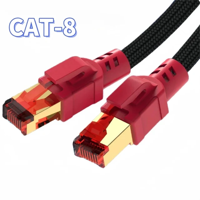 Alt view image 2 of 5 - CAT 8 Ethernet Cable 40Gbps Nylon Braided SFTP RJ45 LAN Cable for cat6 Modem Router Gaming PC Xbox(CAT8,30M)