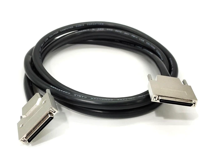 Alt view image 2 of 7 - SCSI VHDCI 68 Pin Male to VHDCI 68 Pin Male Zinc Alloy Field Assembly Cable 2Meter