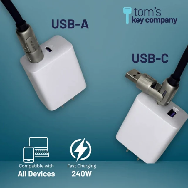 Alt view image 4 of 7 - Tom's Key Company Premium 4 Way Universal Charging Cable 6ft