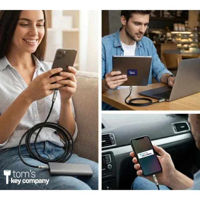 Alt view image 6 of 7 - Tom's Key Company Premium 4 Way Universal Charging Cable 6ft
