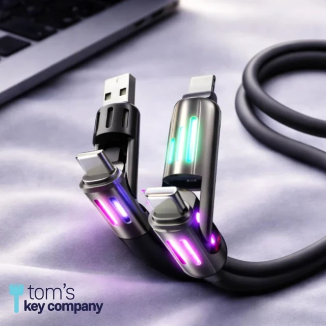 Alt view image 3 of 7 - Tom's Key Company Premium 4 Way Universal Charging Cable 6ft