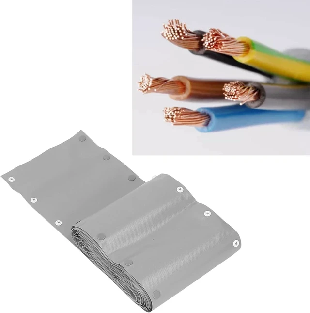 Alt view image 2 of 7 - Cord Protector Flexible Wire Cable Protection Sleeve with Button for USB Cable Power Cord Reusable Flame Retardant PVC POM for Military Industrial Equipment 160mm 6.3in (15M)