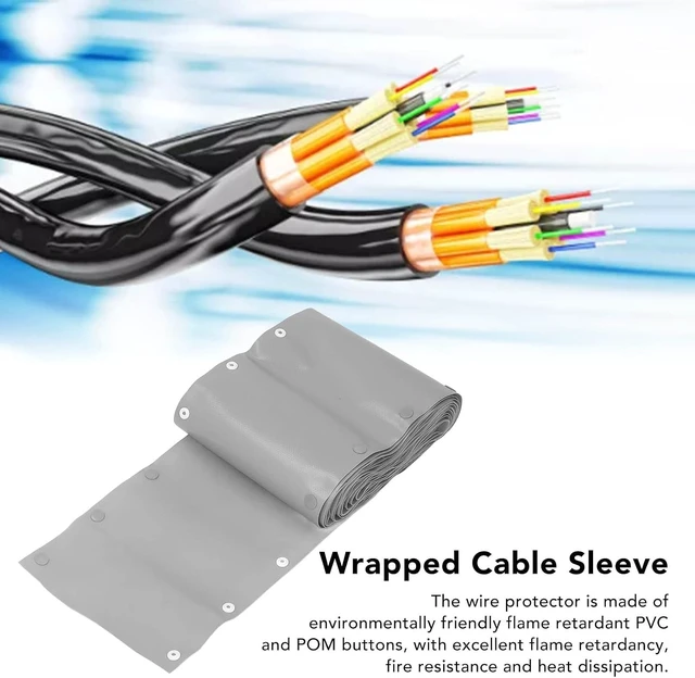 Alt view image 5 of 7 - Cord Protector Flexible Wire Cable Protection Sleeve with Button for USB Cable Power Cord Reusable Flame Retardant PVC POM for Military Industrial Equipment 160mm 6.3in (15M)