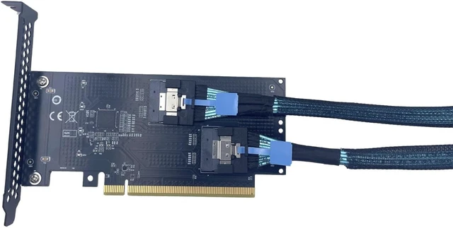 Alt view image 3 of 7 - SlimSAS Baseplates Single Slot External Adapters Featuring Double MCIOs and Low Loss PCBs for Easy Installation in Systems GPU Adapters