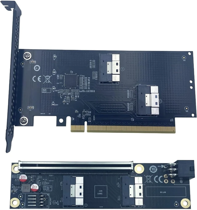 Alt view image 5 of 7 - SlimSAS Baseplates Single Slot External Adapters Featuring Double MCIOs and Low Loss PCBs for Easy Installation in Systems GPU Adapters
