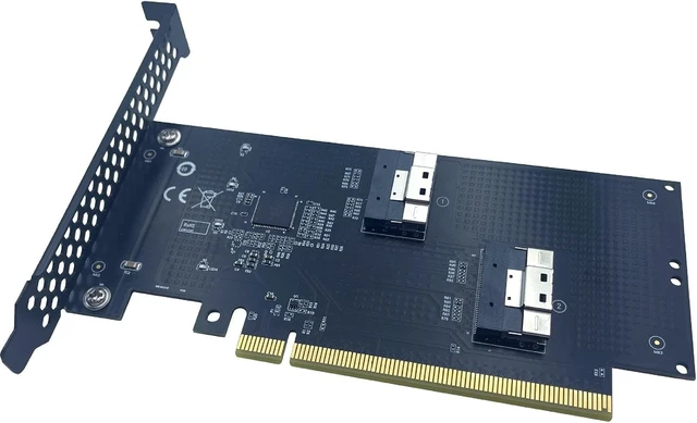 Alt view image 6 of 7 - SlimSAS Baseplates Single Slot External Adapters Featuring Double MCIOs and Low Loss PCBs for Easy Installation in Systems GPU Adapters