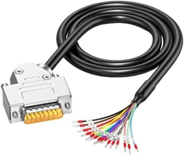 Alt view image 2 of 7 - DB9 DB15 DB25 DB37 Plug with Digital Number Terminal Cable 9/15/25/37Pin Single Head Connector 24/26AWG Double Shielded Wire(DB9 Male-24AWG,0.5M)