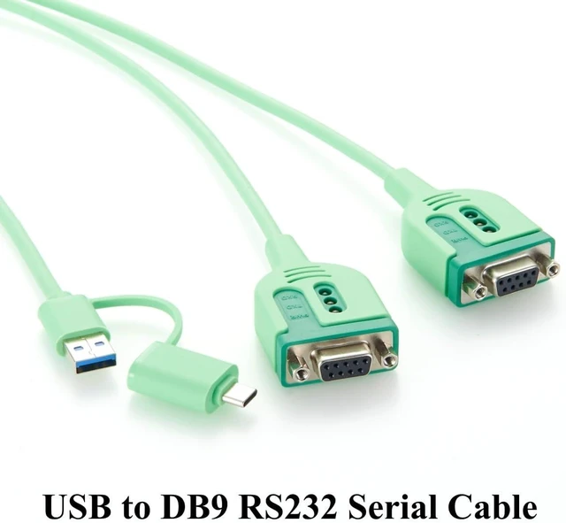 Alt view image 7 of 7 - USB-A & USB-C to RS232 Serial Adapter Cable USB to Dual DB9 Female COM Port Converter with FT232RNL Chip for PLC, CNC Machines, Modem, POS (DB9 Female, 0.6m)