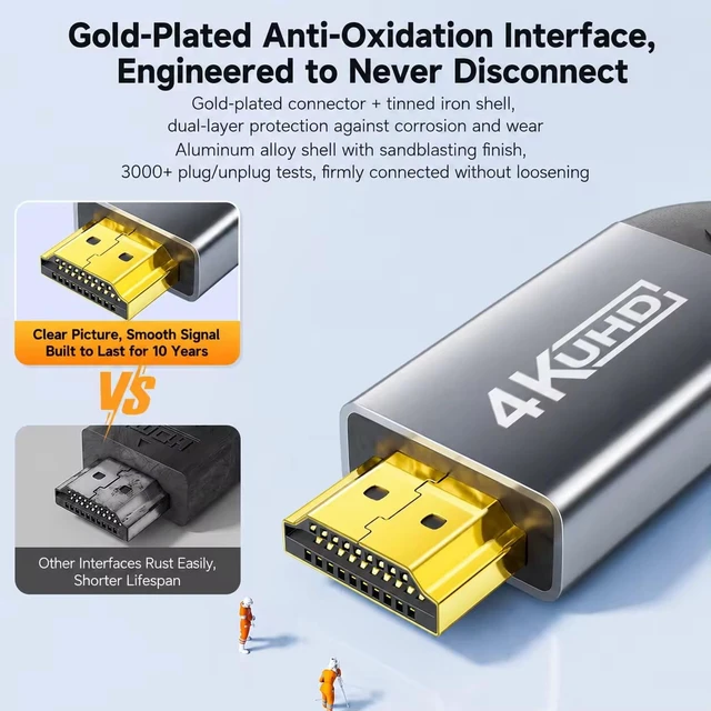 Alt view image 5 of 5 - USB-C to HDMI Cable 6ft (4K@60Hz), Aluminum Type-C to HDMI Cord, Compatible with iPhone, MacBook, iPad, Windows Laptop, Smartphone